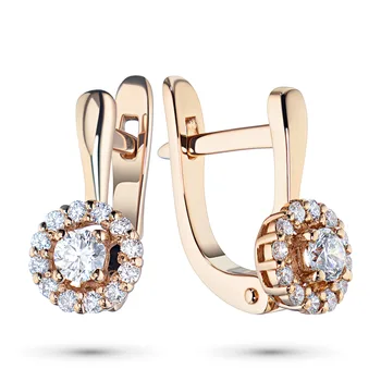 

Earrings in red gold with diamonds
