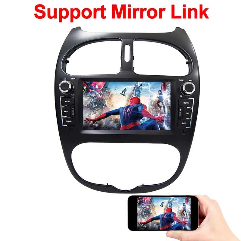 YAZH Android 9 0 DVD CD плеер для Peugeot 206 2002 2003 2004 2005 2006 2007 2008 Автомагнитола с Bluetooth 5 экран Link