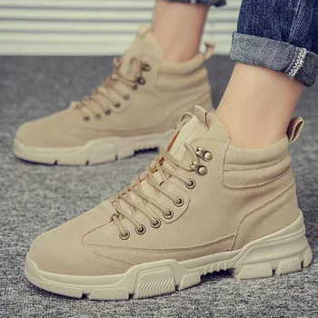 

Flock Casual Shoes Men High Top Sneakers Hot Men Shoes Fashion Warm Fur Winter Men Boots Autumn Leather Footwear For Man 2020New