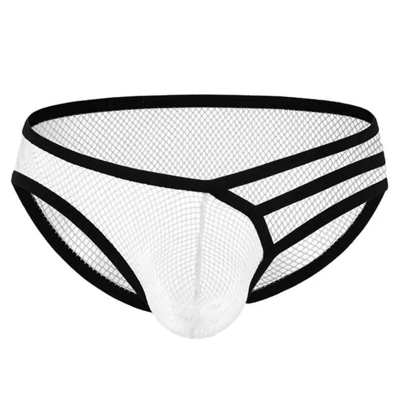 Men's Sexy Solid Color Net Speed Opening Super Thin Breathable Men Underwear 3D03 (14)