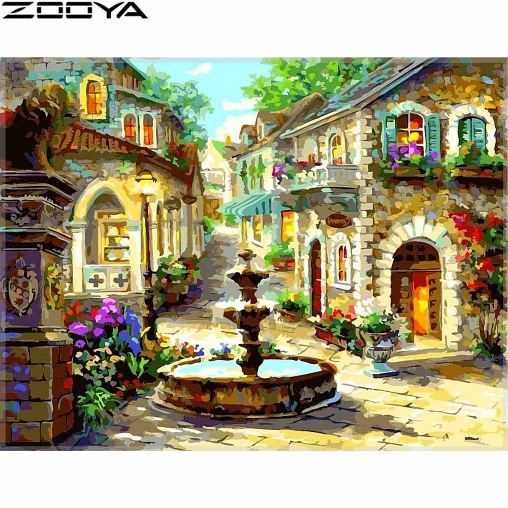 ZOOYA алмазная живопись Полная площадь Новое поступление Алмазная Картина Пейзаж картина Алмазная вышивка картина Стразы A007 - Цвет: A007-2