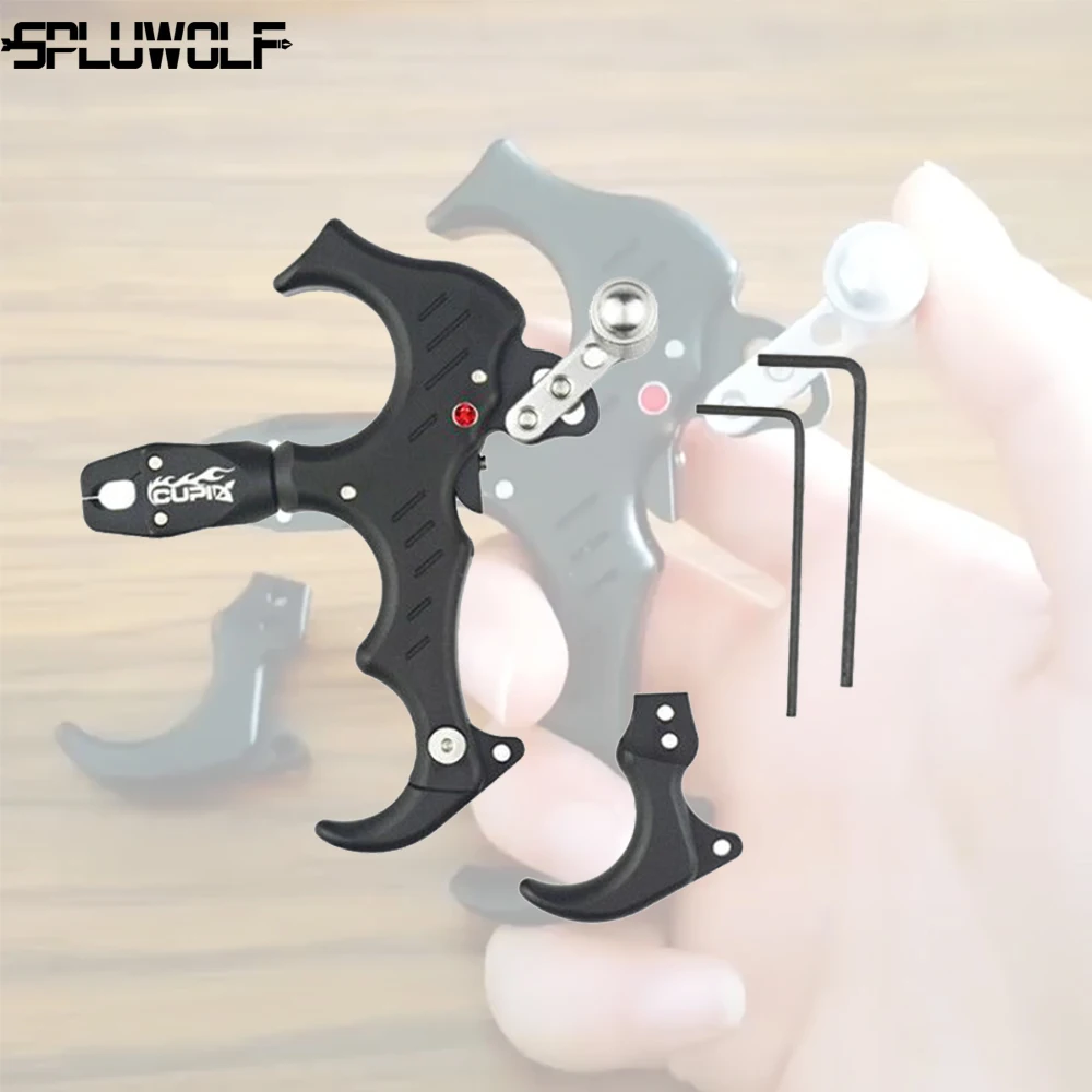 

3/4 Finger Release Aid Archery Compound Bow grip Spreader 360 Degree Rotating Jaw