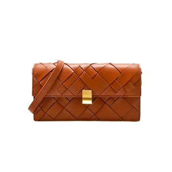 

Genuine Leather Handwoven Flap Bags for Women 2020 New Single Shoulder Messenger Bag Laides Fashionable Purses and Handbags Sac