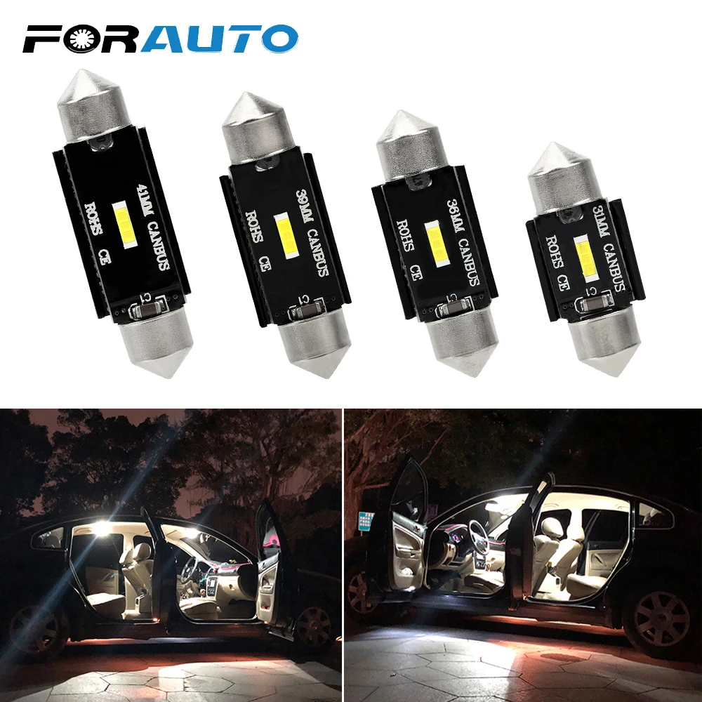 FORAUTO салона Купол лампы 31 мм 36 мм/39 мм/41 C10W светодиодный накаливания для