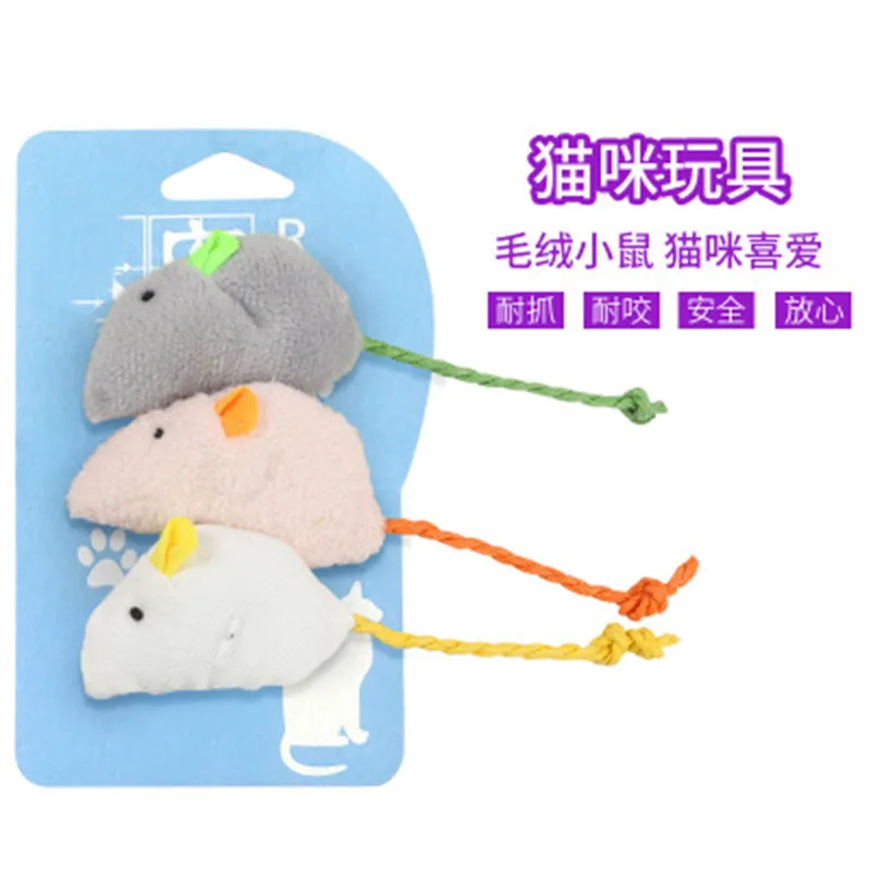 3Pcs/Set New Plush Simulation Mouse Cat Catnip Toy Plush Mouse Cat Scratch Bite Resistance Interactive Mouse Toy Cat Toys