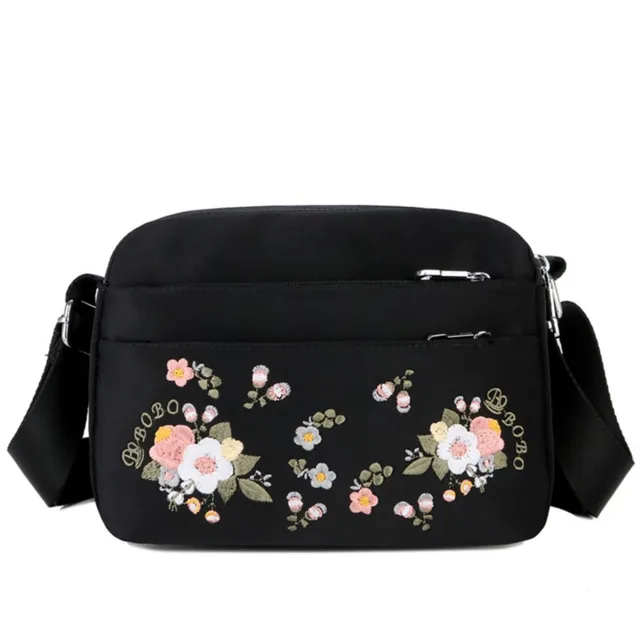 Small Nylon Shoulder Bag Flower Embroidery Women Messenger Bag High Quality Crossbody Bags Female Lady Luxury Designer Handbag 1