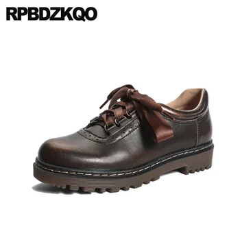 

rubber sole ladies fashion chinese round toe casual lace up oxfords flats china designer shoes women luxury 2019 british style