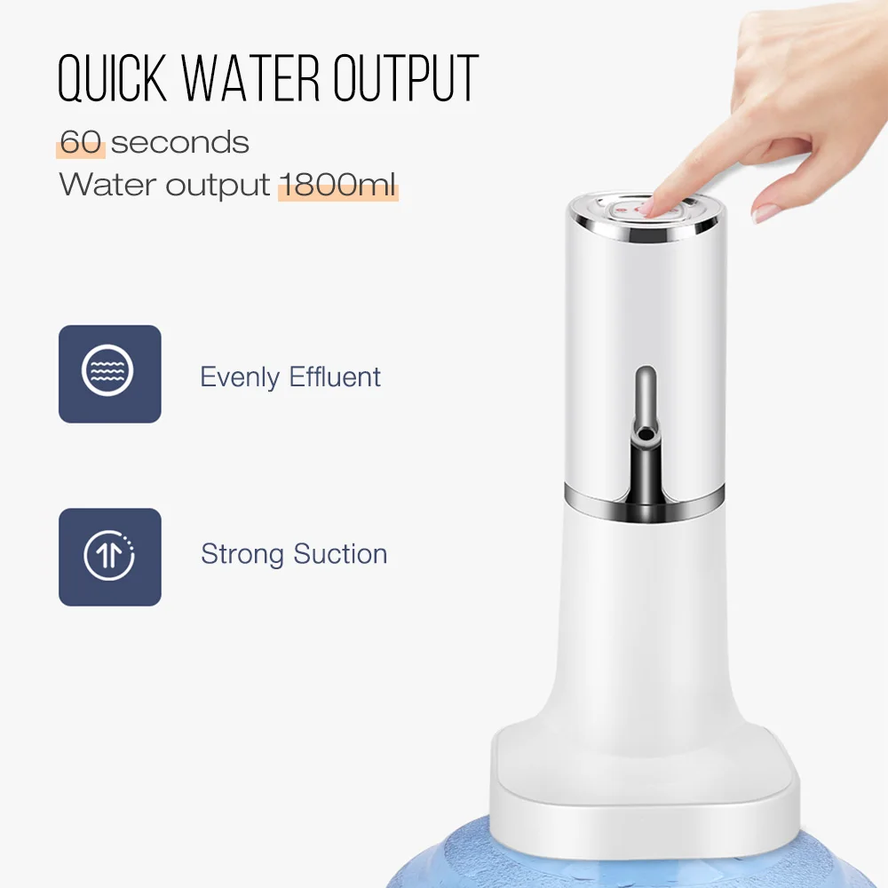 KitchenBoss-Dispensador de Agua Electrico-Bomba Agua Garrafa: Dosificador  Agua Garrafas Portable, Carga Tipo C, Dosificador de Agua para Botellas de