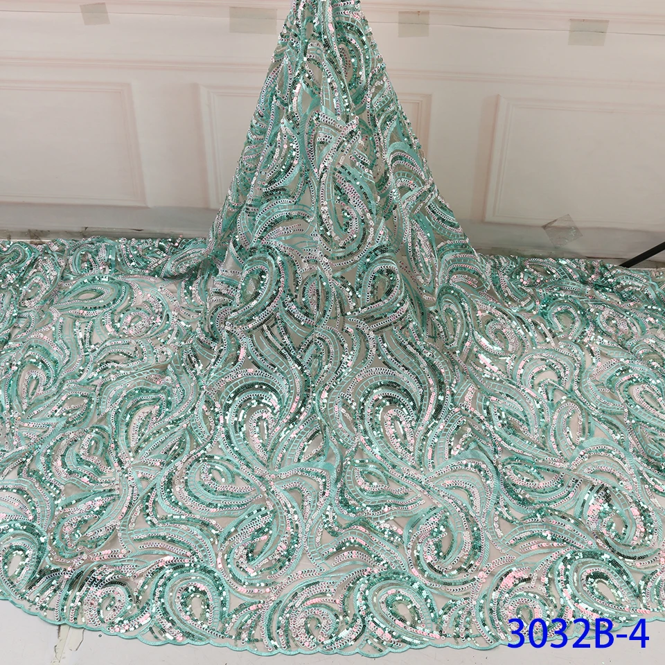 NIAI французская африканская кружевная ткань с блестками высокое качество кружевной материал для невесты нигерийские кружевные ткани для вечерние платья XY3032B-4