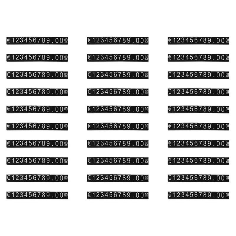 

420 шт. цена кубики белые на черные ювелирные часы Европейский знак Мини Регулируемая цена бирка дисплей знаки для розничного магазина