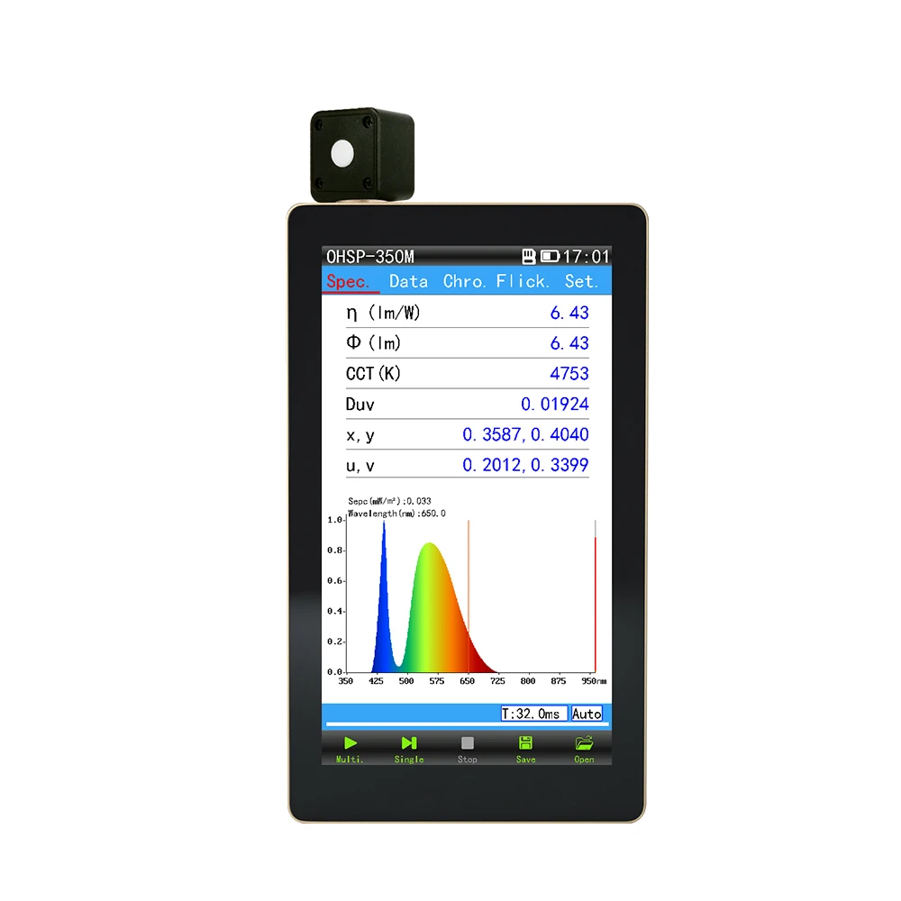 Ohsp350m Ppf Lumen Spectrometer Luminous Flux Spectroradiometer With