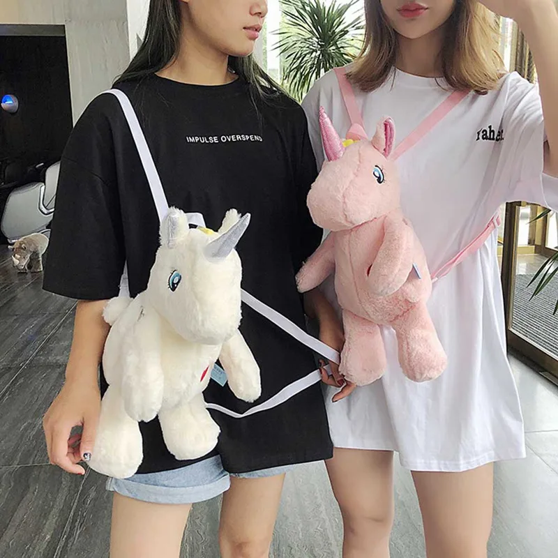 

Cute Unicorn Doll Backpack Plush Girls Children School Bag Primary Backpack Double Shoulder Bags Satchel For Child 2-5 Years Old