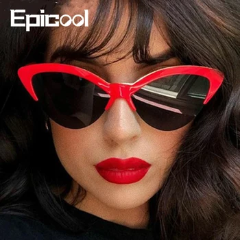 

Epcool 2020 Classic Cat Eye Sunglasses Women Half Frame Sun glasses Vintage Fashion Shades Lens Ladies Sunglasses UV400 oculos