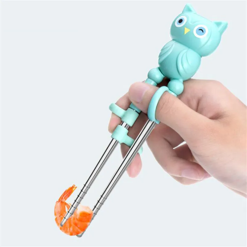 

Children Chopsticks For Kids Baby Staniless Steel Cartoon Learning Reusable Training Helper Chopsticks Home Baby Products