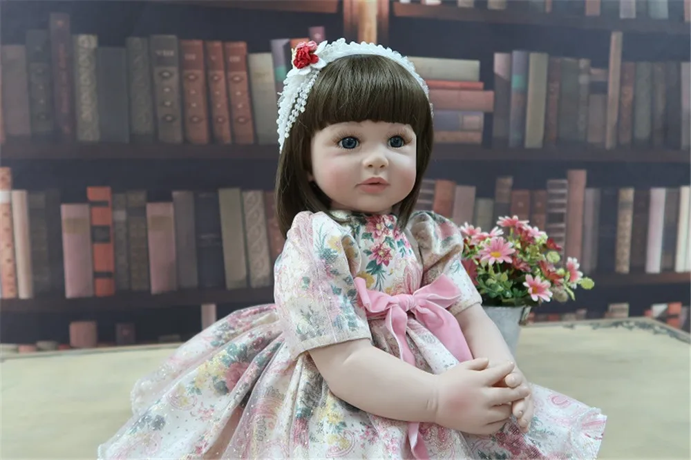 2" 60 см реалистичные мягкие силиконовые куклы Reborn, очаровательная девочка, принцесса, платье, Кукла reborn для малышей, игрушки, подарок