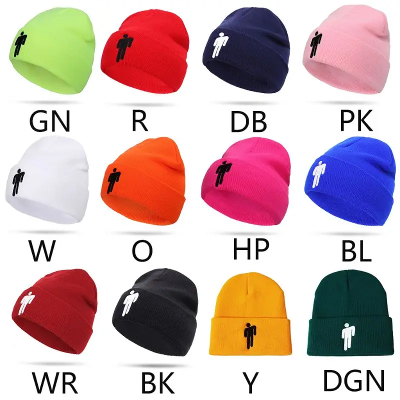 Женская и мужская вязаная кепка унисекс в стиле хип-хоп с манжетами и вышитым логотипом для девочек, повседневная трендовая Кепка, эластичная шапка, уличная одежда