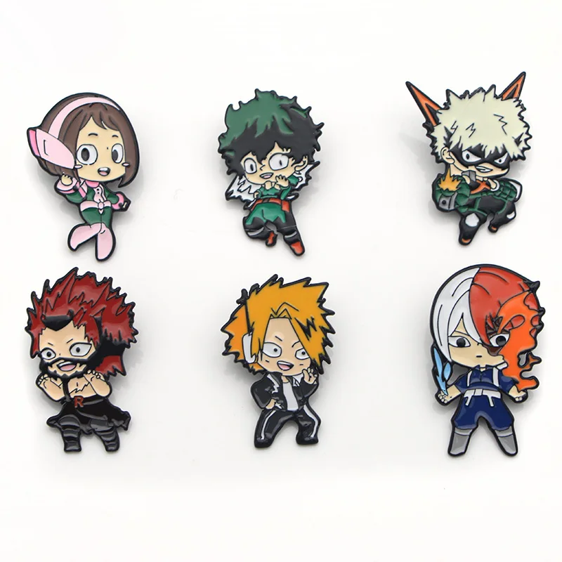 

K41 Wholesale 20pcs/lot Anime Boku No Hero Academia My Hero Academia Metal Enamel Pins Brooches Pin Badge