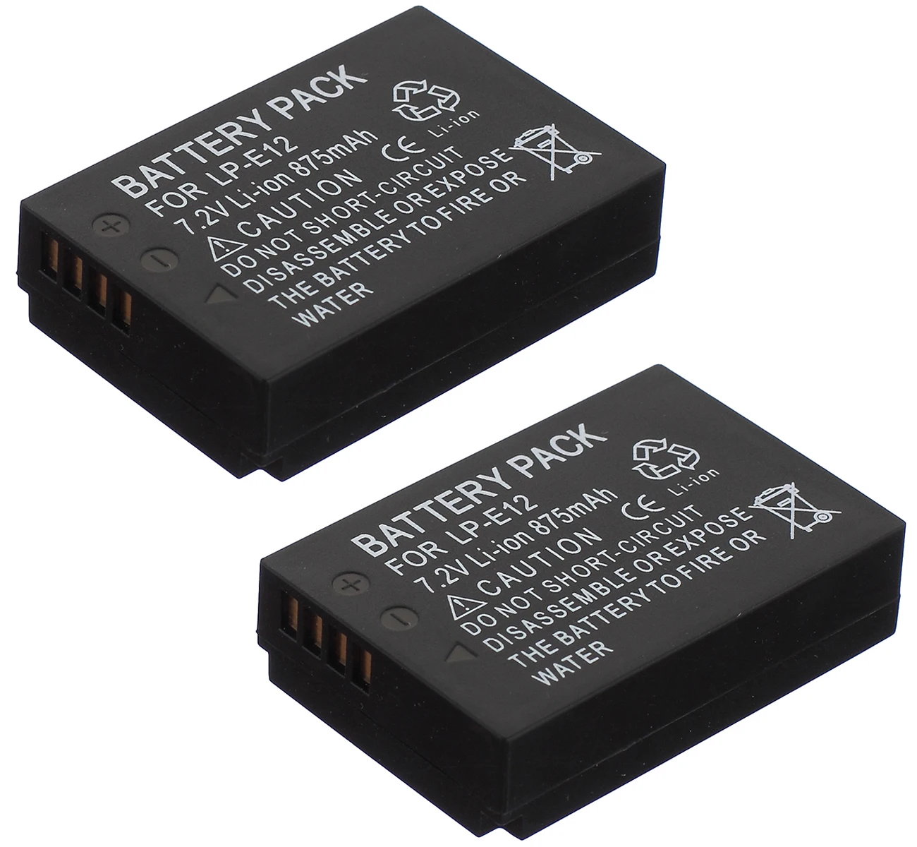 2 PCS Battery LP-E12 Аккумулятор для цифровой камеры Canon PowerShot SX70 HS, SX70HS и цифровой зеркальной камеры EOS Rebel SL1, EOS 100D, EOS100D - Цвет: 2 PCS Battery
