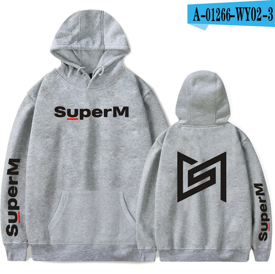 Новинка SuperM толстовка модная Дамская Мужская Толстовка Красная удобная куртка осень-зима модные пуловеры для мальчиков и девочек - Цвет: As picture
