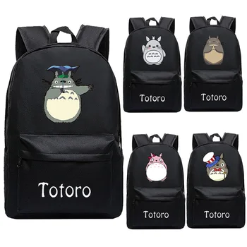 

Tonari no Totoro My Neighbor Totoro Canvas Backpacks Student School Bag Cartoon Rucksack Travel Pack Laptop Bag Strong Backpack