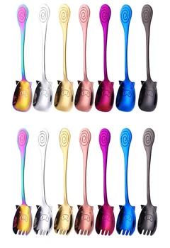 

Creative Cartoon Pig Flatware 304 Stainless Steel Coffee Tea Spoon Fruit Fork Dessert Spoon Children Tableware