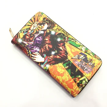 JoJos Bizarre Adventure Wallet ID 카드 홀더가있는 긴 지퍼 동전 주머니 지갑 핸드백 선물