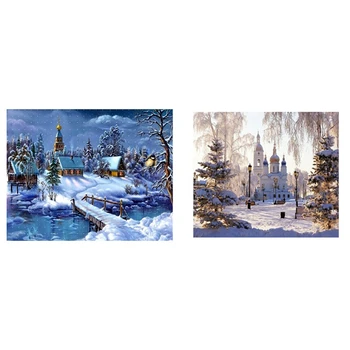 

Diamond Painting Landscape Snow Night Patterns & Diamond Embroidery Landscape Diamond Painting Rhinestone