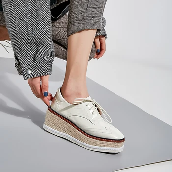 

Women's Shoes patent Leather Platform Shoes Wedges High Heel Casual Shoes Woman Oxford Shoes Large Size