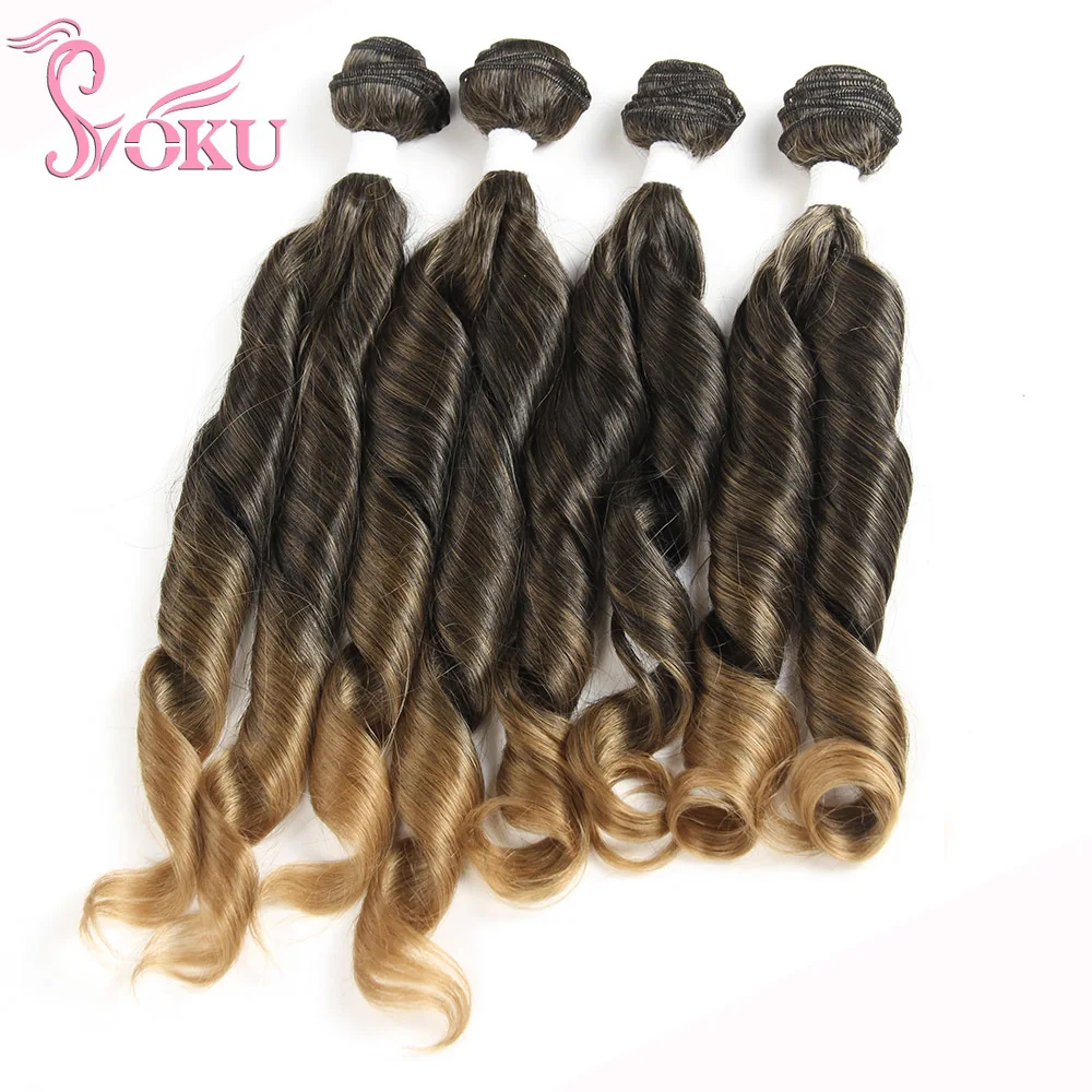 Soku Funmi кудрявые синтетические волосы плетение Омбре черные коричневые цветные 16
