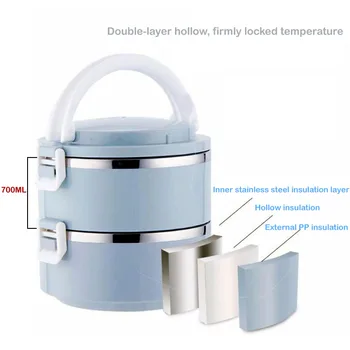 

1/2/3 Layer Cute Japanese Thermal Lunch Box Leak-Proof Stainless Steel Bento Box For Kids Portable Picnic School Food Container