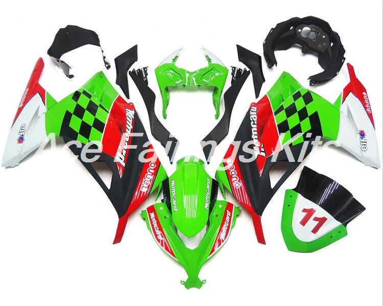 ABS комплект обтекателей для Kawasaki Ninja300 EX300 300R 2013, 13, 14, 15, 16, 17, Обтекатели литья под давлением красного и зеленого цвета