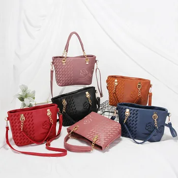 

bags for women 2019 high capacity embroidery chain crossbody bag casual style solid color women handbags