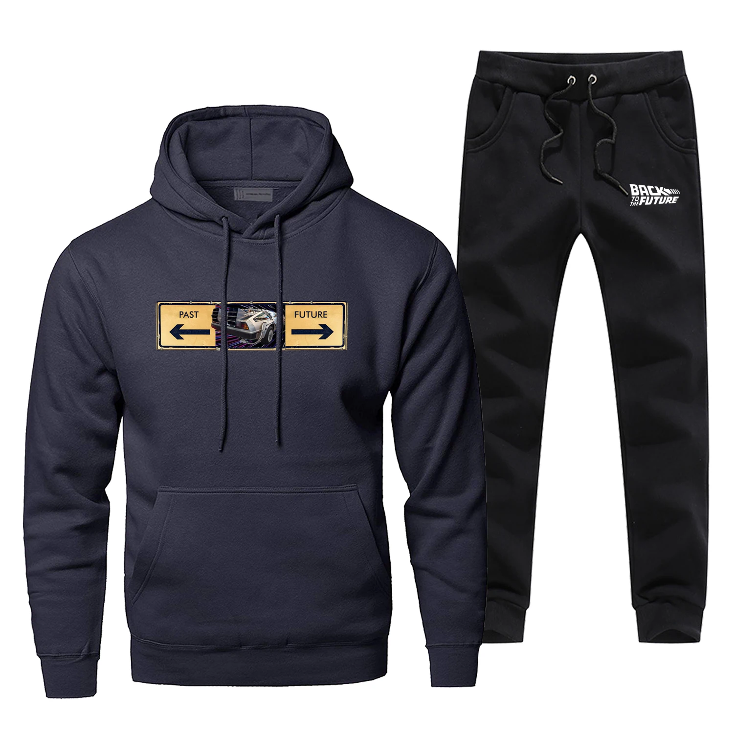 Past And Future Funny Desgin Hoodies Sets Movie Back To The Future Fashion Men's Full Suit Tracksuit Winter Warm Car Men's Sets Past And Future Funny Desgin Hoodies Sets Movie Back To The Future Fashion Men's Full Suit Tracksuit Winter Warm Car Men's Sets