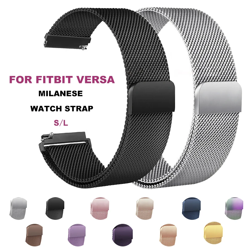 

Stainless Steel Magnetic Milanese Loop WatchBand for Fitbit versa/Versa 2 Replacement metal wrist Strap for Fitbit versa Live