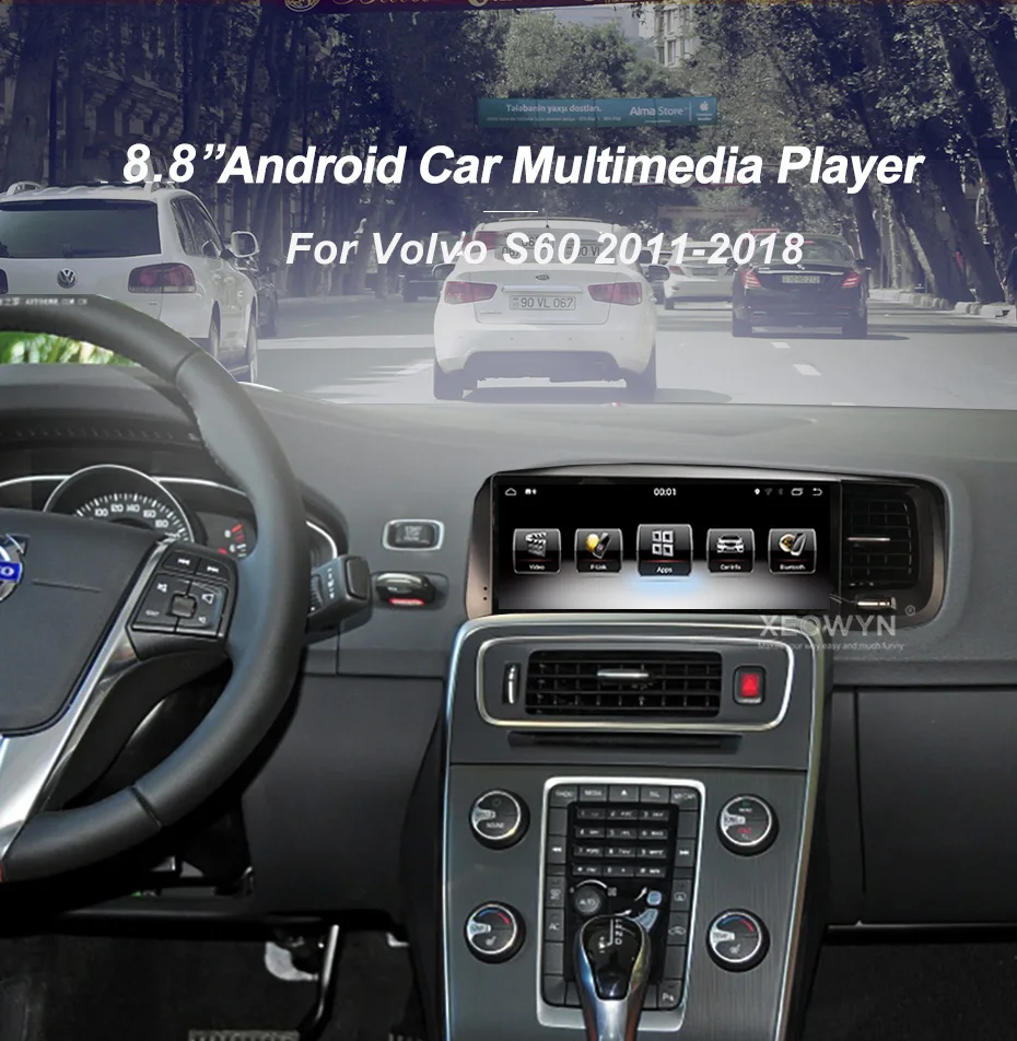 Sale 8.8inch RAM4GROM32G Android 8.0 PX6 Car Radio gps For Volvo S60 V60 2011-2017 Support trip informaiton full touch 2