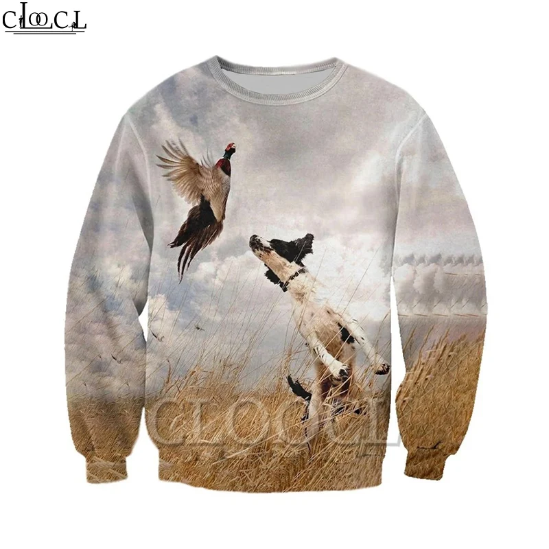 Толстовка CLOOCL мужская с 3D принтом свитшот капюшоном для охоты фазана модный
