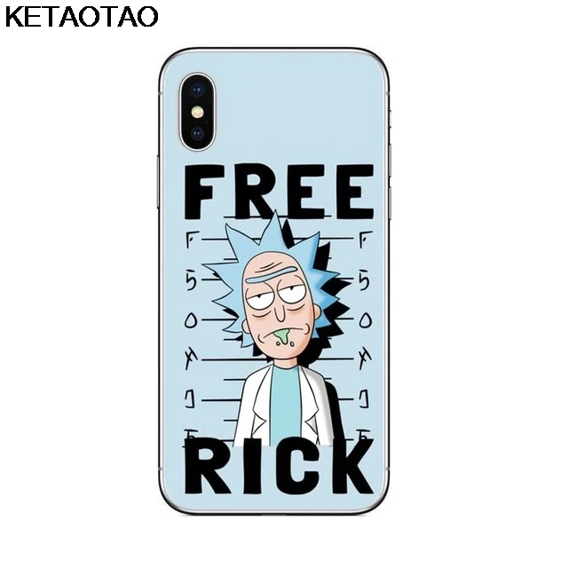 KETAOTAO Рик и Морти чехол для телефона s для iPhone 4S 5C 5S 6S 7 8 SE X Plus XR XS Max чехол кристально чистый мягкий TPU чехол s - Цвет: Зеленый