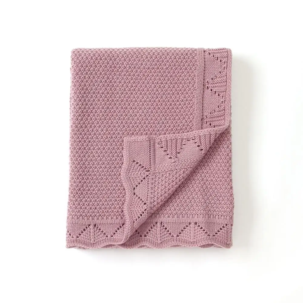 Baby Blankets Knitted Newborn Soft Warm Swaddle Wrap Sleep Sacks 100*80cm Kids Bath Towels Children Outdoor Stroller Accessories