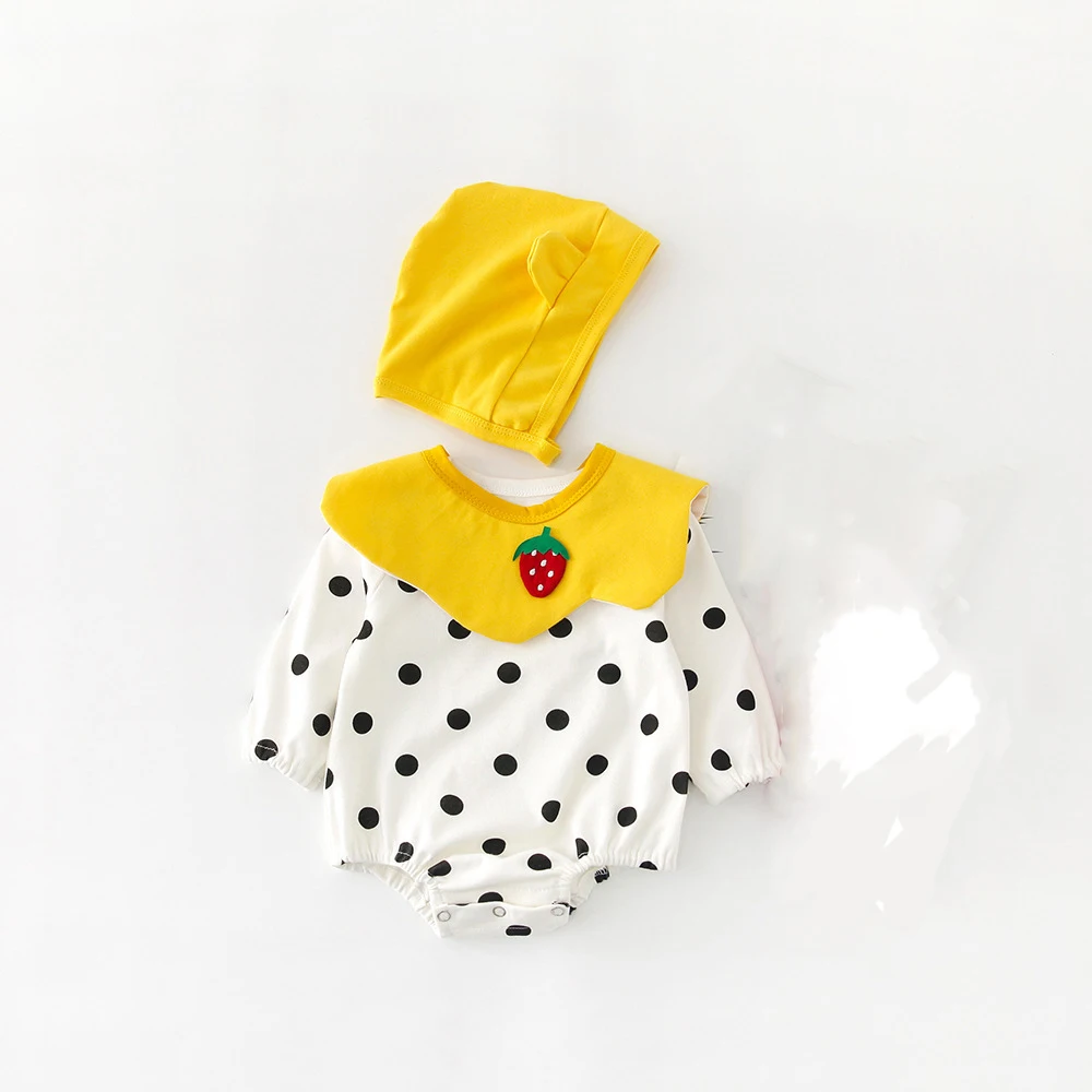 

2019 Infant Sets Cartoon Romper and Cap and Rib