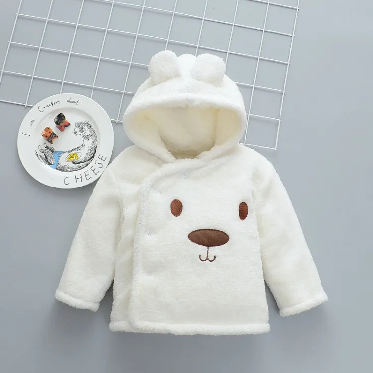 

Spring Autumn Winter New Style BOY'S Jacket Male Baby plus Velvet Warm Coat Partial Lapel Smile Bear Small CHILDREN'S Jacket