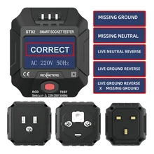 Testeur de prise de courant intelligent testeur de tension ca numérique terre zéro détecteur de Circuit électrique ligne prise polarité Phase Pro ue/états-unis/royaume-uni GFCI