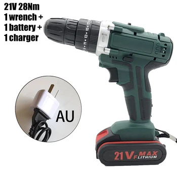 

1350 Rpm 21V 28Nm Cordless Electrical Impact Drill 2 Speed Screwdriver W/ LED Work Light For Construction Site Decoration