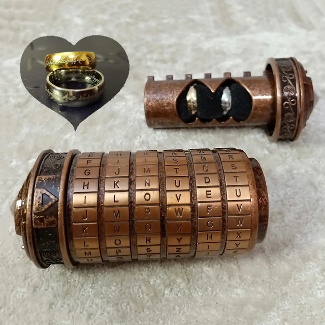 Da Vinci Code Toys Metal Cryptex Locks Wedding Gifts Valentine's Day Gift Letter Password Escape Chamber Props Combination Lock 2