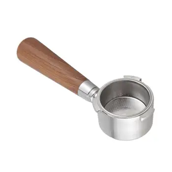 

Coffee machine handle alloy 51mm bottomless modified handle handle basket ears filter wood solid three B5P1