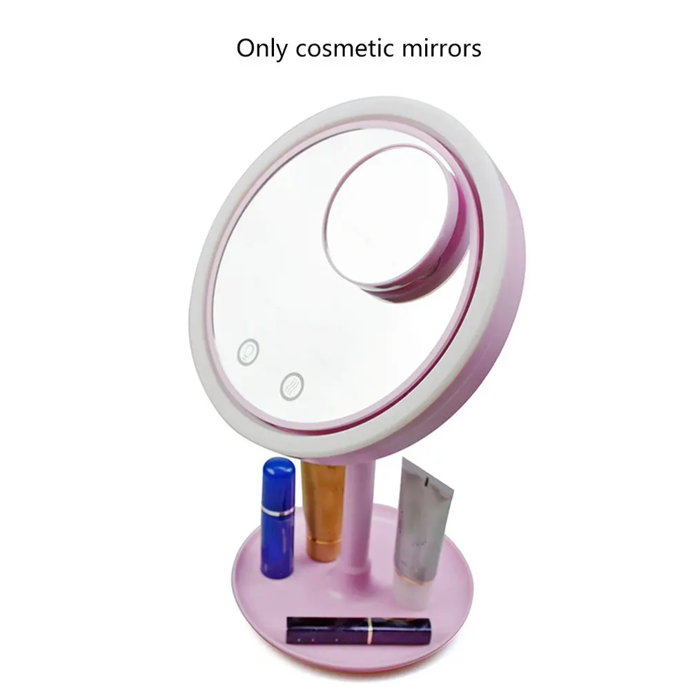 

Three-In-One Fan Led Lamp Desktop Sweat-Free Makeup Beauty Breeze Mirror Lighted Mirror With Fan 5X Mag