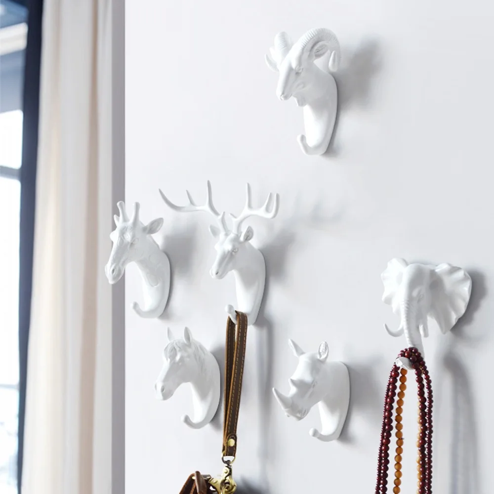 Wall Hanging Hook Vintage Deer Head Antlers for Hanging Clothes