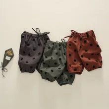 Противомоскитные штаны для девочек; коллекция года; сезон лето; детские брюки в Корейском стиле для малышей; милая модная детская одежда на гусеничном ходу среднего размера