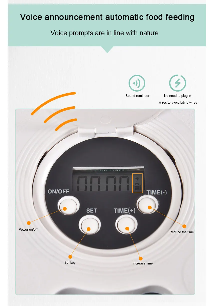 Alimentador automático de temporizador redondo 6 rejillas para mascotas