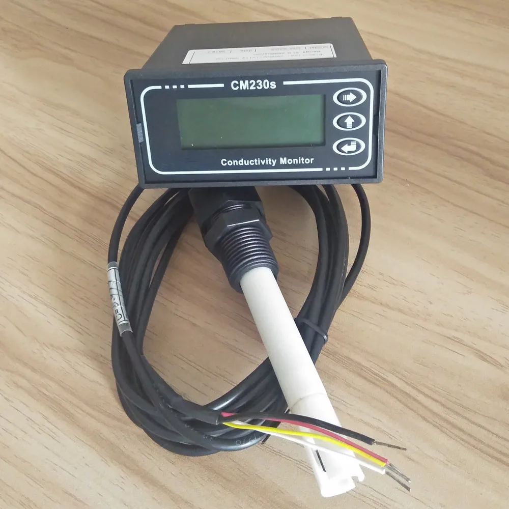 CM-230 онлайн-измеритель электропроводности монитор тестер измеритель скорости электропроводности инструменты 0-20/200 US/cm 4-20mA ток