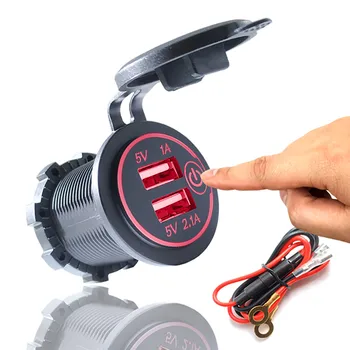 

2100ma + 1000ma Car Charger 12v-24v Waterproof 3.1a Dual Usb Fast Charger Socket Power Outlet Broad Compatibility 10a Fuse #BL5